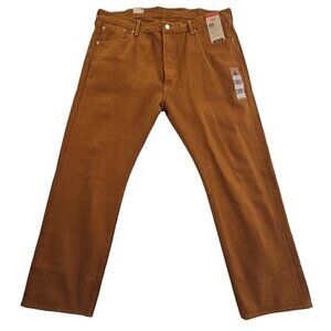 Levi's 501 Original Jeans Men's 40x29 Stretch Rust Brown Button Fly‎ NWT Classic